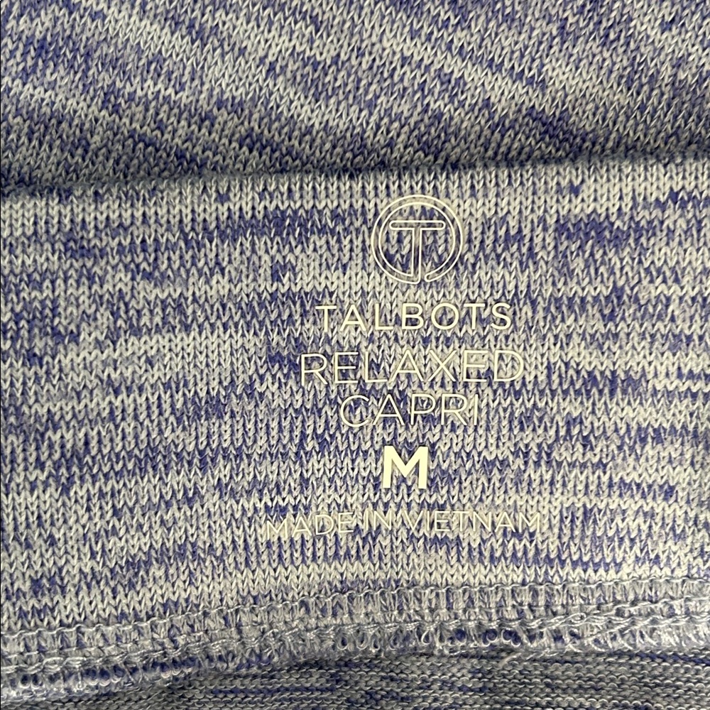Talbots Blue Heathered Comfy Relaxed Knit Capris, Medium - Picture 4 of 5